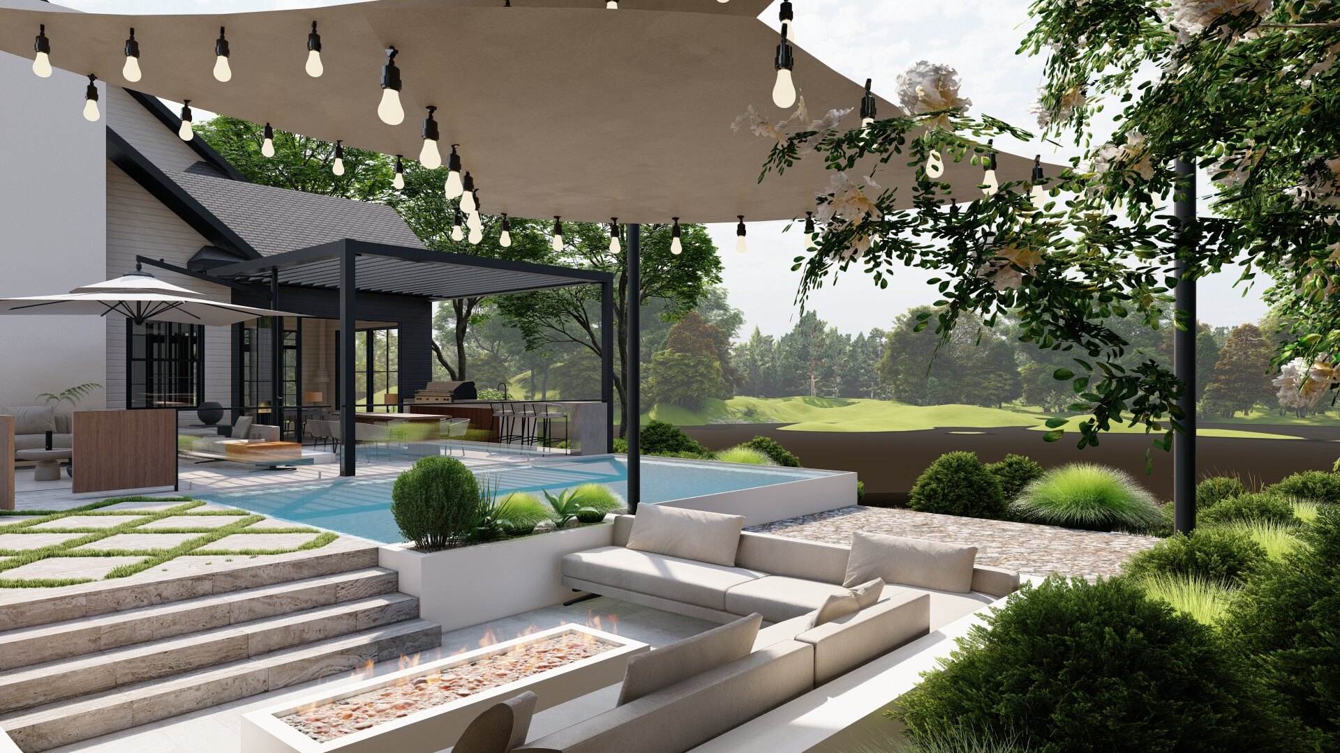 Landscape and outdoor living concept