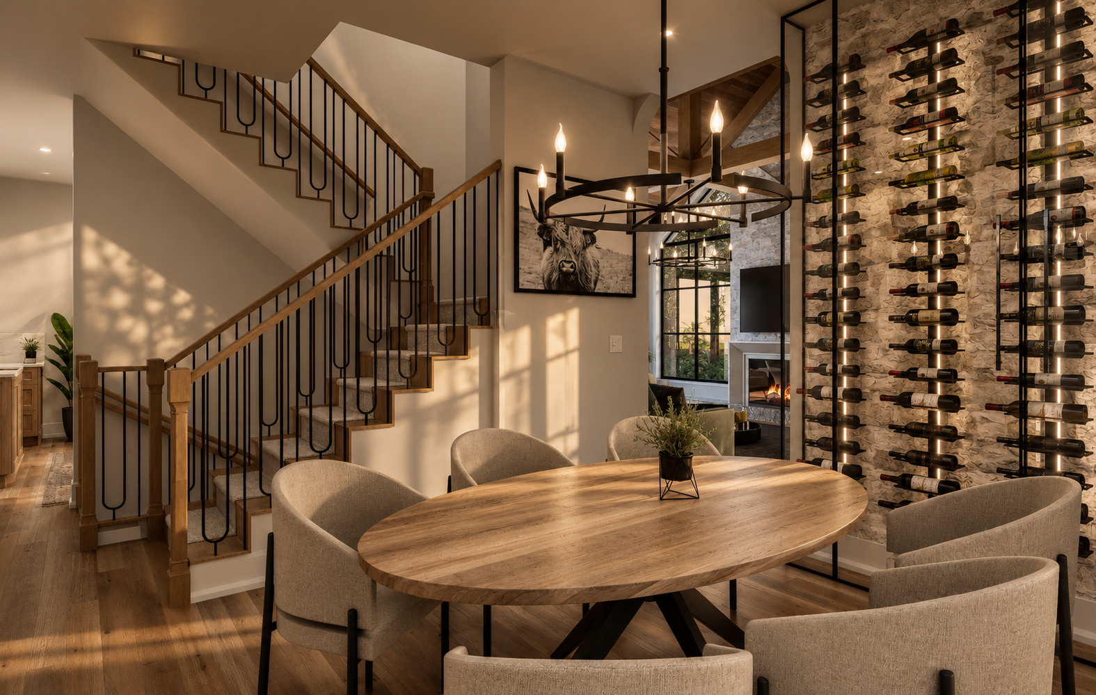 Warm dining room at Quiet Country
