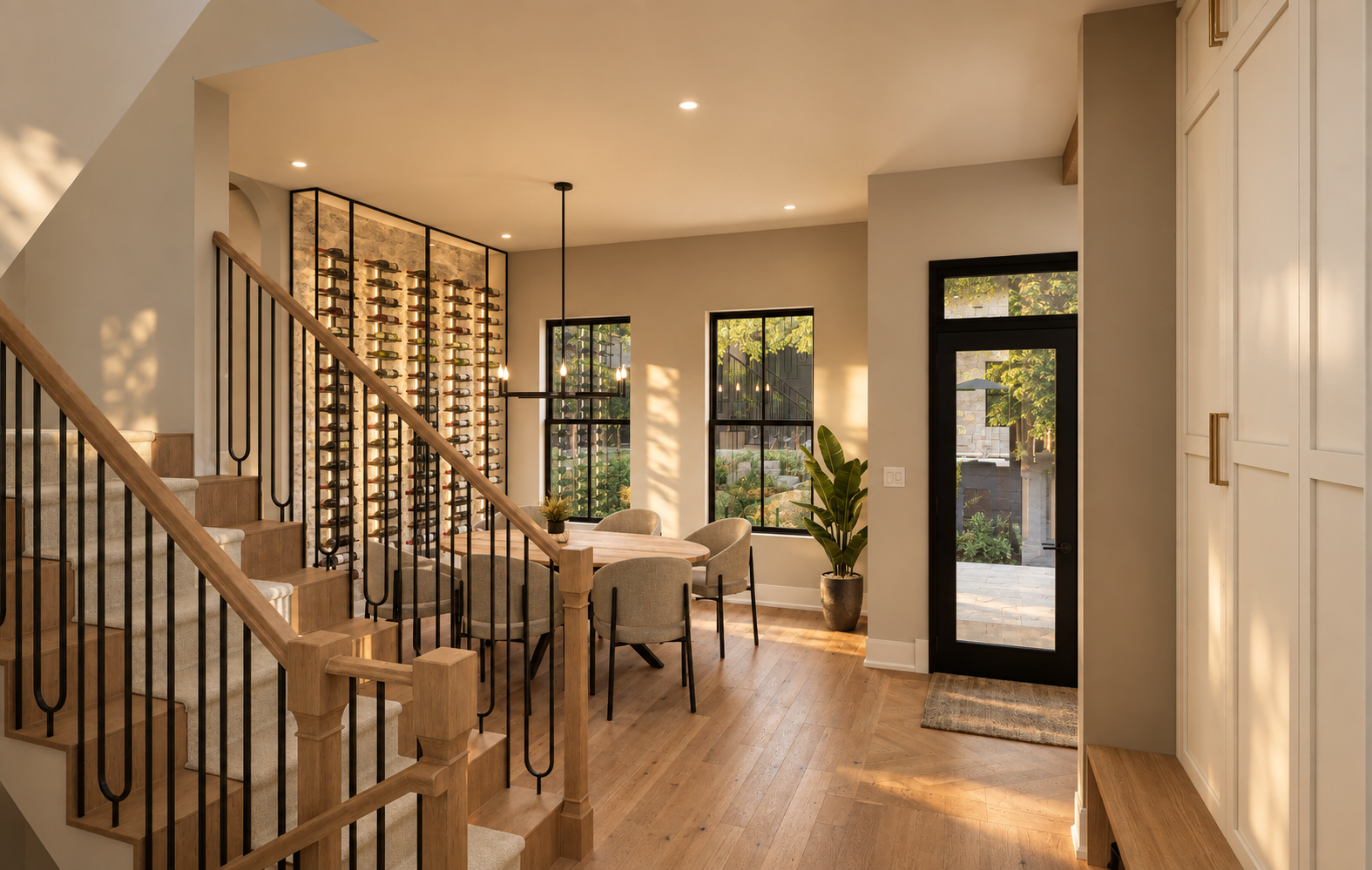 Entry and dining room view